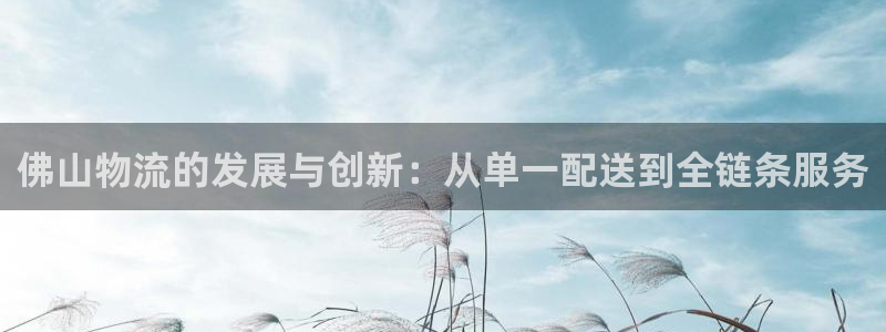 超凡国际南宫娱乐官网：佛山物流的发展